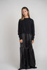 NdotM Knit Cropped Black Sweater and Black Slip Dress Maxi Set