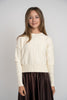NdotM Knit Crewneck Seamed Ivory Sweater