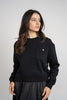 NdotM Knit Front Silk Back Black Top