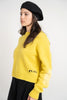 NdotM Knit Crewneck Cropped Yellow Sweater