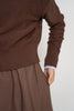 NdotM Knit Crewneck Seamed Brown Sweater