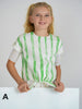 Kix Striped Denim Tie White/Green Shirt