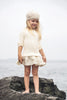 Blumint Cable Knit And Taffeta Cream Low Waist Dress