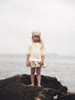 Blumint Cable Knit And Taffeta Cream Low Waist Dress