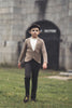 Mann Coffee Herringbone Long Pants