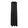 Poet Sue Suede V Neck Maxi Black Dress