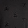 Poet Aria Mockneck Flocking with Bow Black Shirt