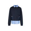 Poet Swift Mixed Media Top Shirt Denim Pocket