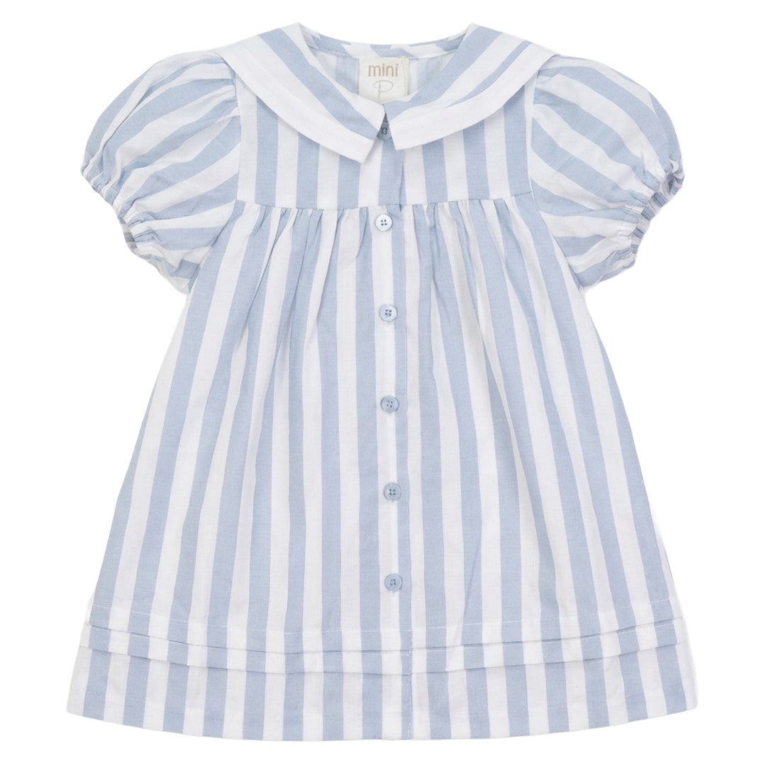 blue and white striped sailor dress Striped dress with puff sleeves | Blue | Kids