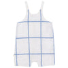 Mini P Plaid Embroidered Detail White/Blue Romper