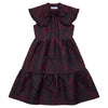 PIP + PIO Oversized Collar Brocade Burgundy Dress.