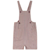 Mini P Plaid  Burgundy Overall with Velvet Buttons.