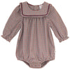 Mini P Velvet Rick Rack Burgundy Romper
