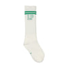 Little Parni White and Green Knee Socks