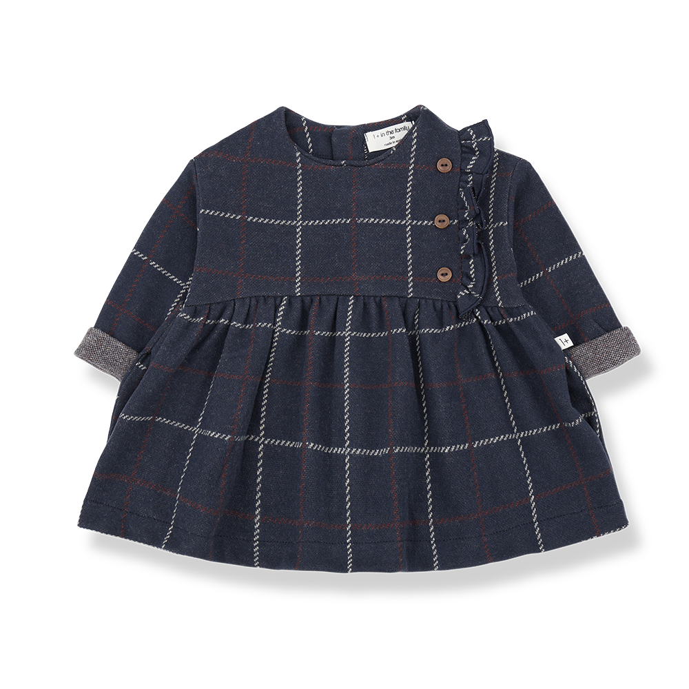 One More In The Family Dark Blue Dress | Macaroni Kids One More In The Family Dark Blue Dress | Macaroni Kids