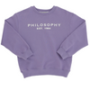 Philosophy Long Sleeve Sweatshirt w Front Logo- Lavender