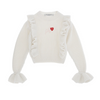 Philosophy LS White Ruffle Sweater