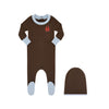 Little Parni  Brown/Light Blue Footie PJ126 *FINAL SALE*