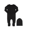 Little Parni Vneck Black Footie PJ131 *FINAL SALE*