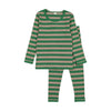 Bonjoy Long Sleeve Stripe Oatmeal Green Pajama Set FINAL SALE