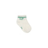 Little Parni White and Green Short Socks