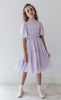 Petite Amalie Shirred Waist Voile Lavender Dress