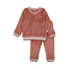 Pouf Velour Varsity Dusty Rose Pajamas FINAL SALE