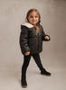 Raygo Embroidered All Bows Girls Black Coat