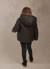 Raygo Embroidered All Bows Girls Black Coat