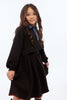 Retrokid Remy Denim Collar Crop Black Sweatshirt with Green Detail