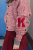 Retrokid Nora Knit Cardigan Rasberry/Cream