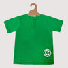 RetroKid Rubber Logo Button Henley Bright Green Tee