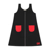 Retrokid Ruby Sleeveless Cord Pockets Black/ Red Dress