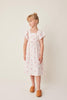 Tocoto Vintage Cherries Printed Short Sleeve Long Pink Dress