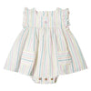Tocoto Vintage Multicolor Striped Baby Off White Romper