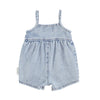 Piupiuchick Washed Blue Denim Baby Short Dungarees