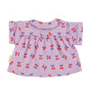 Piupiuchick Purple & White Checkered W/ Cherries Peter Pan Collar Shirt