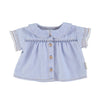 Piupiuchick Light Blue Soft Denim Peter Pan Collar Shirt