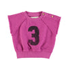 Piupiuchick Fuchsia W/ "3" Print Sleeveless Sweatshirt