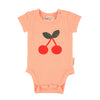 Piupiuchick Pink W/ Cherry Print Short Sleeve Bodysuit