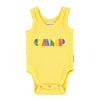 Piupiuchick Yellow W/"Camp" Print Sleeveless Bodysuit