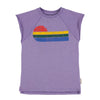 Piupiuchick Purple W/ Multicolor Wave Print Tshirt Dress