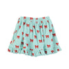 Piupiuchick Blue W/ Red Bows Knee-Length Skirt W/ Ruffles