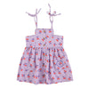 Piupiuchick Purple & White Checkered W/ Cherries Long Dress