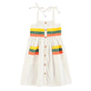 Piupiuchick Ecru W/ Multicolor Stripes Print Long Dress