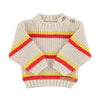 Piupiuchick Ecru W/ Yellow & Red Stripes Knitted Sweater