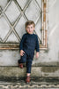 Sweet Threads Paxon Navy Blue Romper