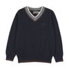 Sweet Threads Multi Neck Crew Blue Sweater.