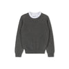 Sweet Threads Ruffle Neck Light Grey Top