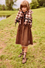 Little Parni Doll Patch Brown Denim Jumper K701
